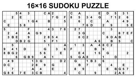 Printable 16x16 Sudoku